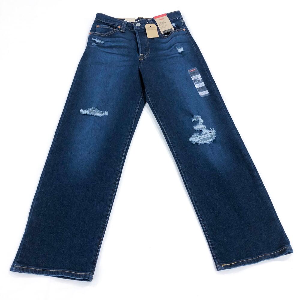 Levi's Ribcage High Rise Buttonfly Straight Ankle Jeans - Picture 3 of 6